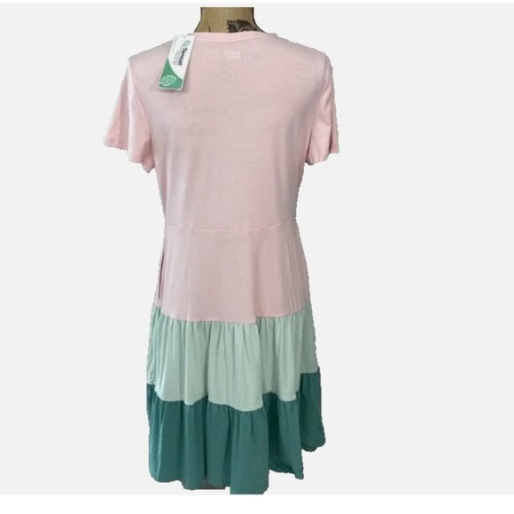 Land's End Tiered Sleeveless Colorblock Midi Dress - XS - Picture 3 of 7